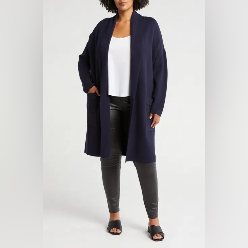 By Design Hudson Navy Blue‎ Open Front Cardigan Size 4X NWT